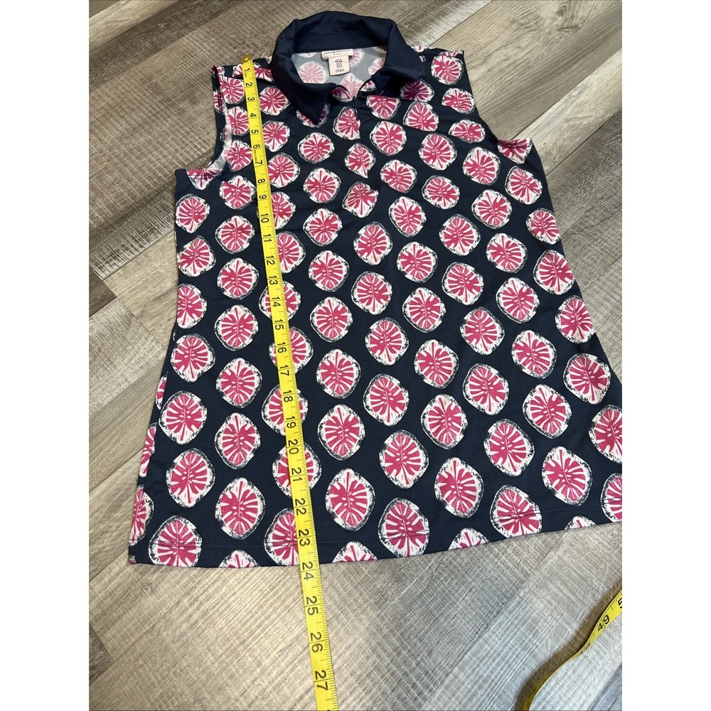 Tommy Bahama GOLF Womens Polo‎ Shirt Small S Navy And Pink Sleeveless - Picture 5 of 10